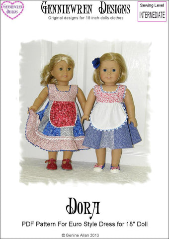 Genniewren 18 Inch Modern Dora Dress 18" Doll Clothes Pattern Pixie Faire
