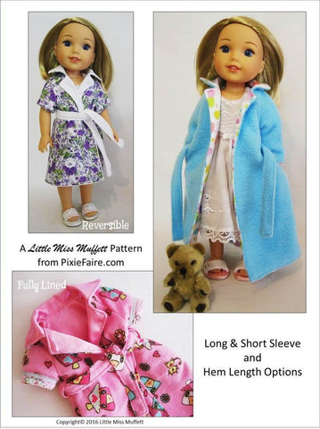 Little Miss Muffett WellieWishers Dreamy Dressing Gowns 14.5" Doll Clothes Pattern Pixie Faire