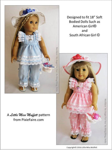 Little Miss Muffett 18 Inch Modern Easter Parade Bundle 18" Doll Clothes Pattern Pixie Faire