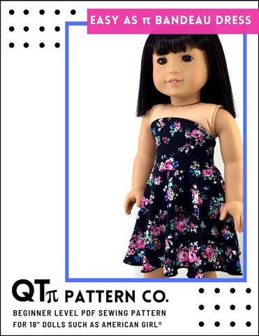 QTπ Pattern Co 18 Inch Modern Easy As π Bandeau Dress 18" Doll Clothes Pixie Faire