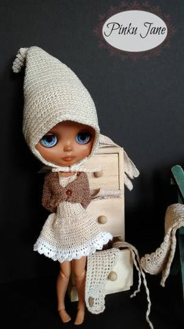 Pinku Jane Blythe/Pullip Elfin Pointed Hat Crochet Pattern For 12" Blythe Dolls Pixie Faire