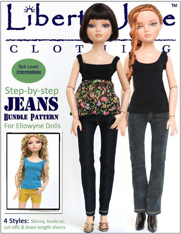 Liberty Jane Ellowyne Jeans Pattern Bundle for Ellowyne Pixie Faire