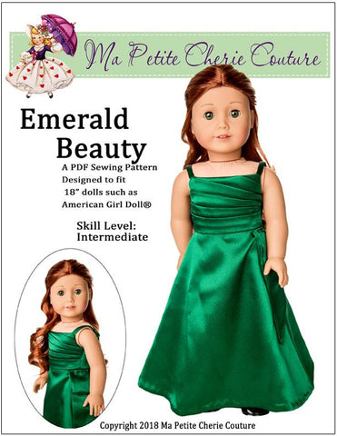 Mon Petite Cherie Couture 18 Inch Modern Emerald Beauty 18" Doll Clothes Pattern Pixie Faire