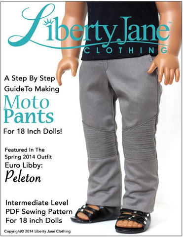 Liberty Jane 18 Inch Modern Moto Pants Pattern 18" Doll Clothes Pixie Faire