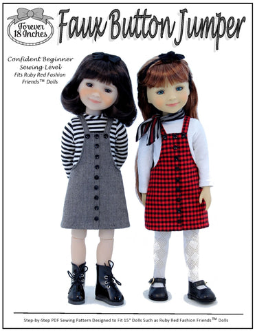 Forever 18 Inches Ruby Red Fashion Friends Faux Button Jumper Doll Clothes Pattern For Ruby Red Fashion Friends Pixie Faire