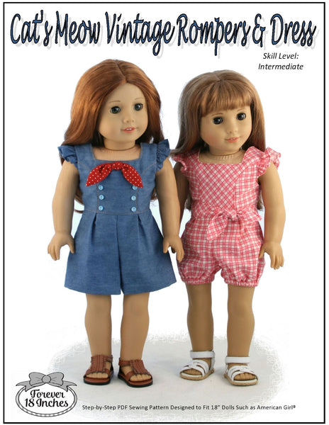 Forever 18 Inches Cat s Meow Vintage Rompers Dress Doll