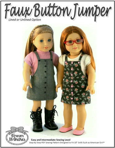 Forever 18 Inches 18 Inch Modern Faux Button Jumper 18" Doll Clothes Pixie Faire