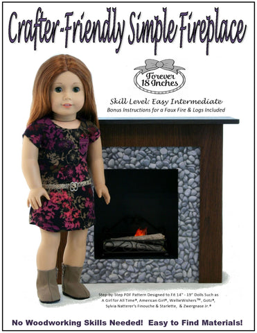 Forever 18 Inches 18 Inch Modern Crafter-Friendly Fireplaces for 14" - 19" Dolls Pixie Faire
