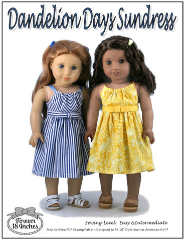 Forever 18 Inches 18 Inch Modern Dandelion Days Sundress 18" Doll Clothes Pattern Pixie Faire