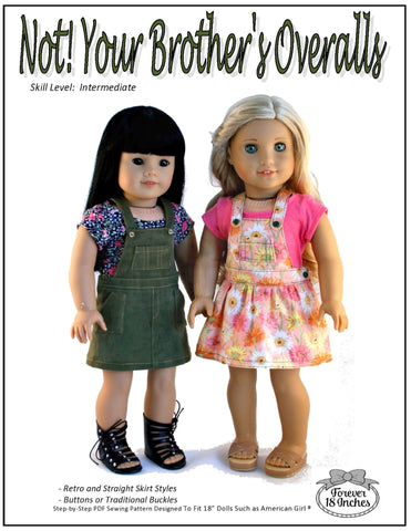 Forever 18 Inches 18 Inch Modern NOT!  Your Brother's Overalls 18" Doll Clothes Pixie Faire