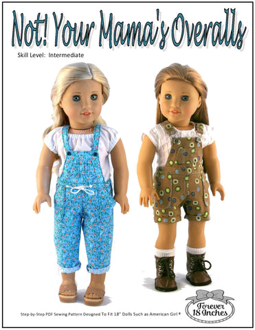 Forever 18 Inches 18 Inch Modern NOT!  Your Mama's Overalls 18" Doll Clothes Pixie Faire