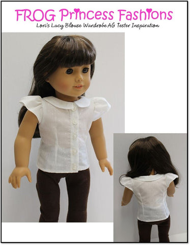 Frog Princess Fashions 18 Inch Modern Lori's Lacy Blouse 18" Doll Clothes Pattern Pixie Faire