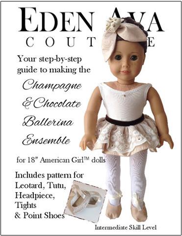 Eden Ava 18 Inch Modern Champagne Chocolate Ballerina Ensemble 18" Doll Clothes Pixie Faire