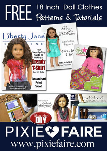 Liberty Jane 18 Inch Modern FREE T-Shirt 18" Doll Clothes Pattern Pixie Faire