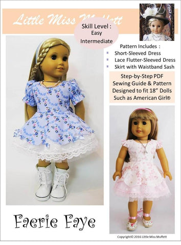 Little Miss Muffett 18 Inch Modern Faerie Faye 18" Doll Clothes Pattern Pixie Faire