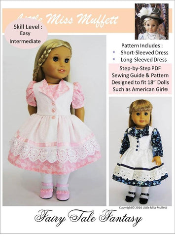 Little Miss Muffett 18 Inch Modern Fairy Tale Fantasy 18" Doll Clothes Pattern Pixie Faire