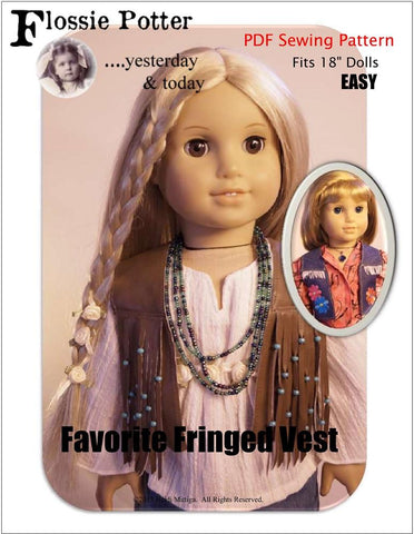 Flossie Potter 18 Inch Modern Favorite Fringed Vest 18" Doll Clothes Pixie Faire