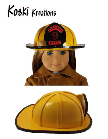 Koski Kreations 18 Inch Boy Doll Firefighter Helmet 18" Doll Accessory Pattern Pixie Faire