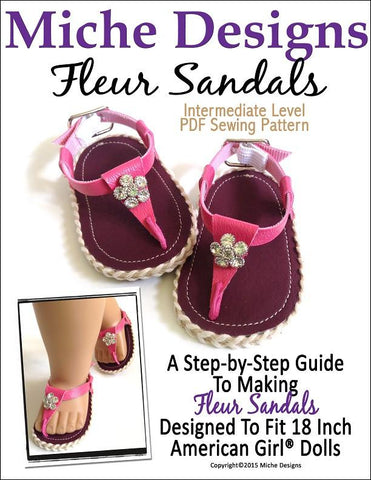 Miche Designs Shoes Fleur Sandals 18" Doll Shoes Pixie Faire