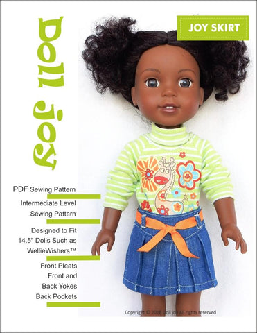 Doll Joy WellieWishers Joy Skirt 14.5" Doll Clothes Pattern Pixie Faire