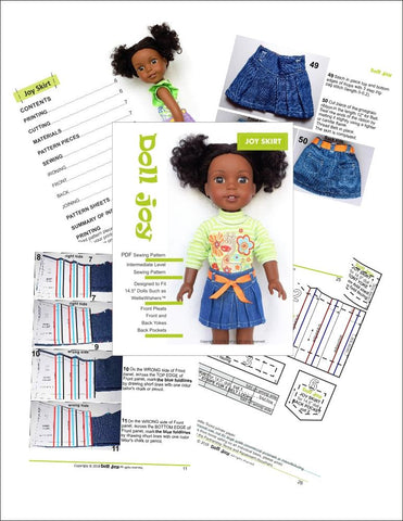 Doll Joy WellieWishers Joy Skirt 14.5" Doll Clothes Pattern Pixie Faire