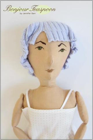 Bonjour Teaspoon Cloth doll Frannie Adventure Doll with Vintage Undies 21" Cloth Doll Pattern Pixie Faire