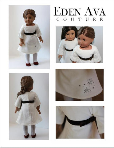 Eden Ava 18 Inch Modern Frozen Hot Chocolate Holiday Dress 18" Doll Clothes Pattern Pixie Faire
