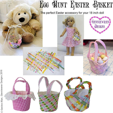 Genniewren 18 Inch Modern Egg Hunt - Easter Basket 18" Doll Accessories Pixie Faire