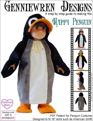 Genniewren 18 Inch Modern Happy Penguin Costume 18" Doll Clothes Pixie Faire