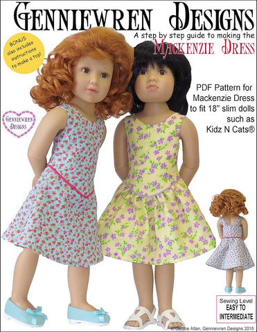 Genniewren Kidz n Cats Mackenzie Dress Pattern for Kidz N Cats Dolls Pixie Faire