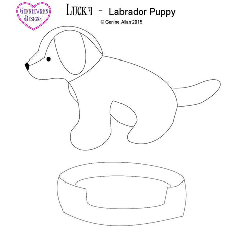 Genniewren 18 Inch Modern Lucky Labrador Puppy 18" Doll Pet Pattern Pixie Faire