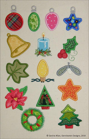 Genniewren Machine Embroidery Design Mini Applique Christmas Design Set 2 Machine Embroidery Designs Pixie Faire