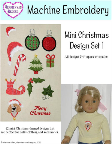Genniewren Machine Embroidery Design Mini Christmas Design Set 1 Machine Embroidery Designs Pixie Faire