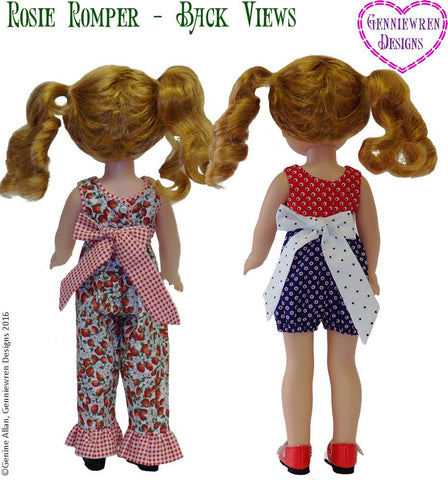 Genniewren WellieWishers Rosie Romper 14-14.5" Doll Clothes Pattern Pixie Faire