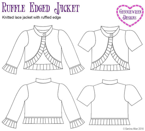 Genniewren Knitting Ruffle Edged Jacket Knitting Pattern Pixie Faire