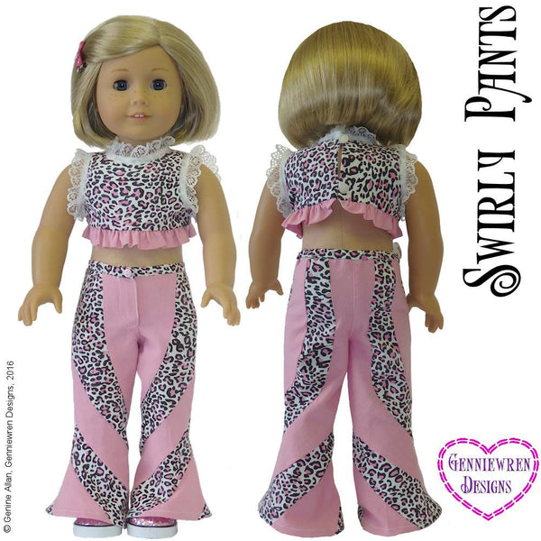 Genniewren Designs Swirly Pants Doll Clothes Pattern 18 inch