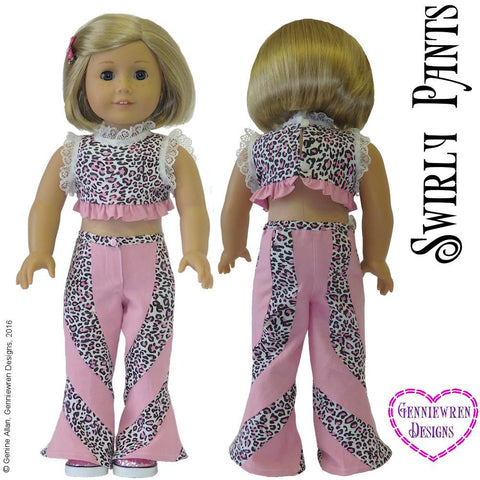 Genniewren 18 Inch Historical Swirly Pants 18" Doll Clothes Pattern Pixie Faire