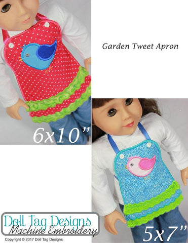 Doll Tag Clothing Machine Embroidery Design Garden Tweet Apron Machine Embroidery Designs Pixie Faire