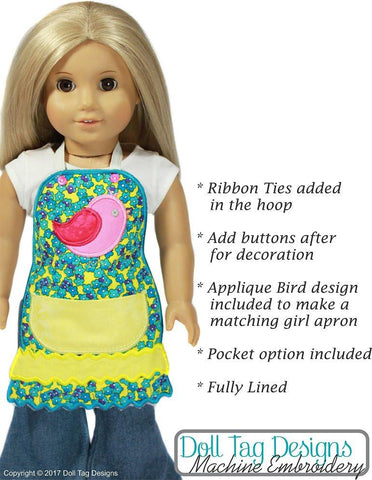 Doll Tag Clothing Machine Embroidery Design Garden Tweet Apron Machine Embroidery Designs Pixie Faire