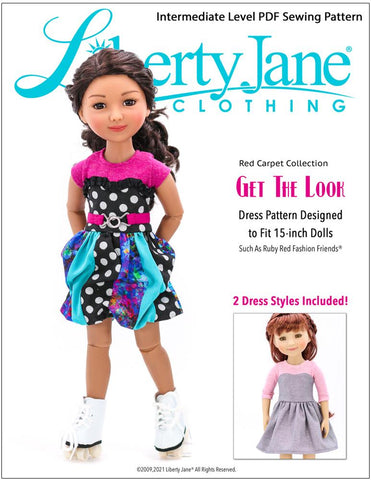 Liberty Jane Ruby Red Fashion Friends Get The Look Dress Pattern For 15" Ruby Red Fashion Friends Dolls Pixie Faire