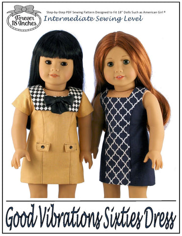 Forever 18 Inches 18 Inch Historical Good Vibrations Sixties Dress 18" Doll Clothes Pattern Pixie Faire