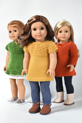 Little Woolens Designs Knitting Gulf Shore Top 18" Doll Clothes Knitting Pattern Pixie Faire