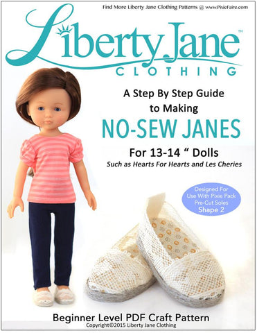 Liberty Jane H4H/Les Cheries No Sew Janes Shoes for Les Cheries and Hearts for Hearts Girls Dolls Pixie Faire