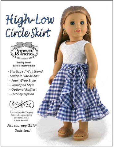 Forever 18 Inches 18 Inch Modern High-Low Circle Skirt 18" Doll Clothes Pixie Faire