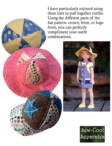 Sew Cool Separates Little Darling Happy Hats Pattern for Little Darling Dolls Pixie Faire