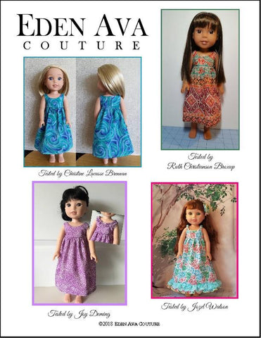 Eden Ava WellieWishers Hawaiian Sundress 14.5" Doll Clothes Pattern Pixie Faire