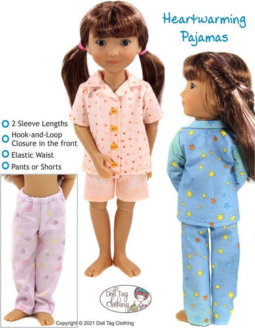 Doll Tag Clothing Siblies Heartwarming Pajamas 12" Siblies™ Doll Clothes Pattern Pixie Faire