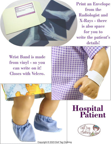 Doll Tag Clothing Bitty Baby/Twin Hospital Patient Pattern for 15 Inch Baby Dolls such as Bitty Baby® Pixie Faire