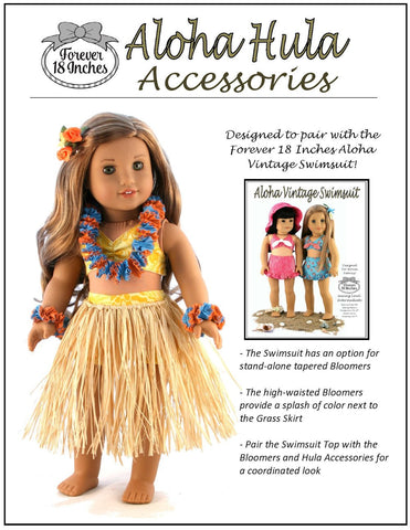 Forever 18 Inches 18 Inch Modern Aloha Hula Accessories 18" Doll Accessory Pattern Pixie Faire