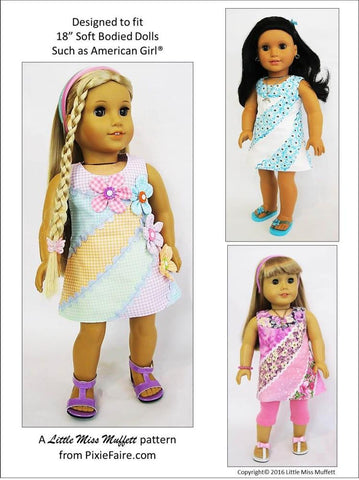 Little Miss Muffett 18 Inch Modern Ice-Cream Swirls 18" Doll Clothes Pattern Pixie Faire